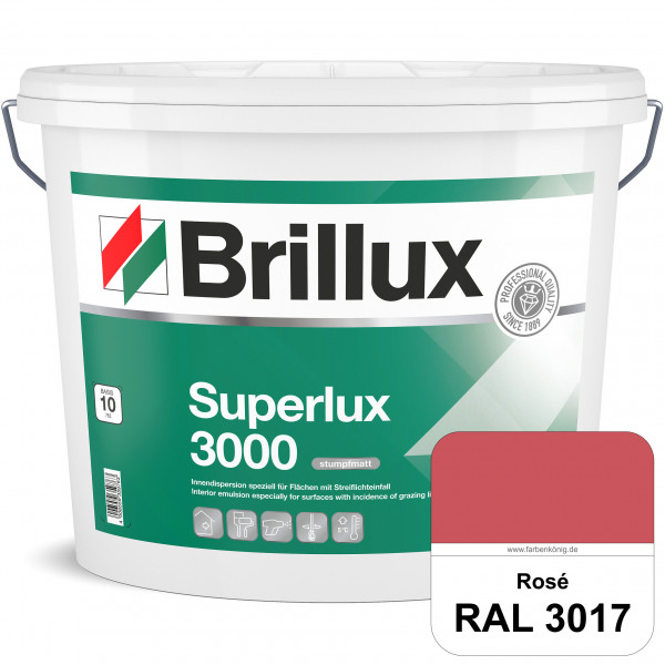Superlux 3000 (RAL 3017 Rosa) hoch deckende stumpfmatte Innen-Dispersionsfarbe - streiflichtunempfin