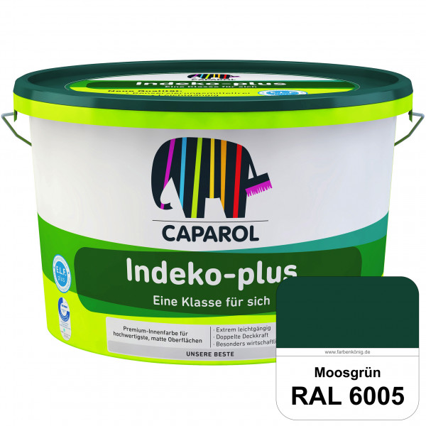 Indeko-plus (RAL 6005 Moosgrün) doppeldeckende matte & hochwertige Innenfarbe