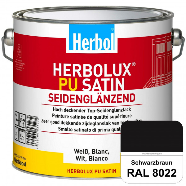 Herbolux PU Satin (RAL 8022 Schwarzbraun) Top-PU-Seidenglanzlack (Innen & Außen)