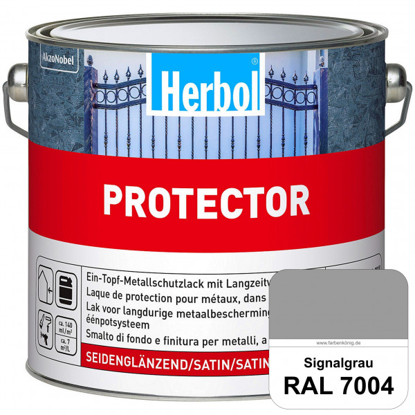Protector (RAL 7004 Signalgrau) Seidenglänzende Spezialbeschichtung für Eisen- und NE-Metalle (außen