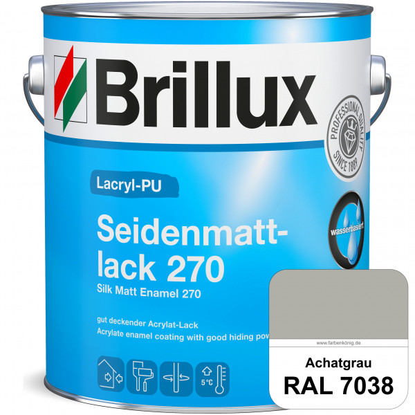 Lacryl-PU Seidenmattlack 270 (RAL 7038 Achatgrau) PU-verstärkt (wasserbasiert) für außen und innen