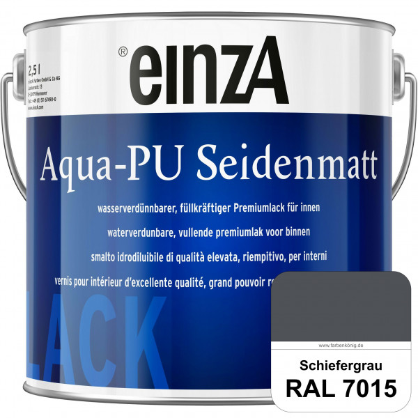 einzA Aqua-PU seidenmatt (RAL 7015 Schiefergrau) wasserverdünnbarer Premiumlack für innen