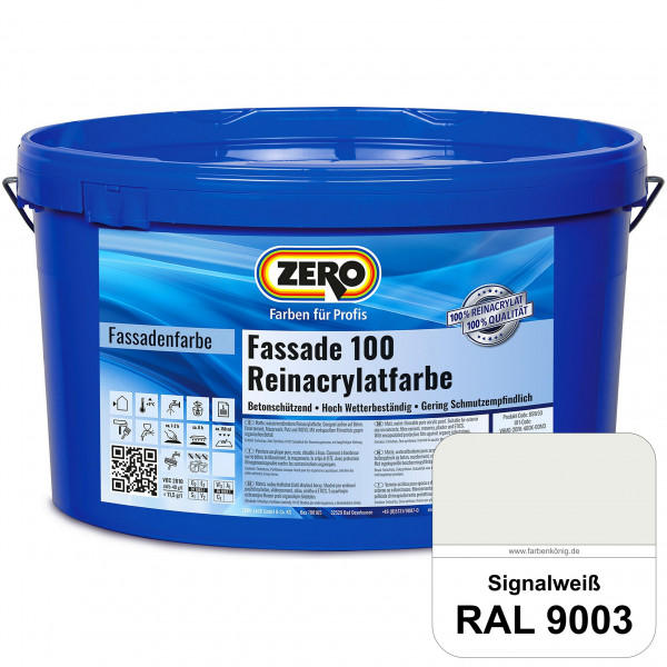 Fassade 100 Reinacrylatfarbe (RAL 9003 Signalweiß)