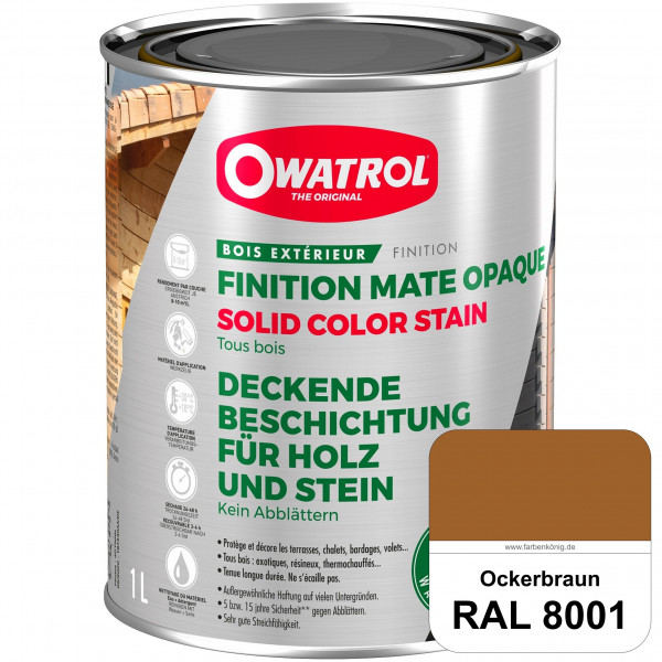 Solid Color Stain (RAL 8001 Ockerbraun) deckende und matte Wetterschutzfarbe außen