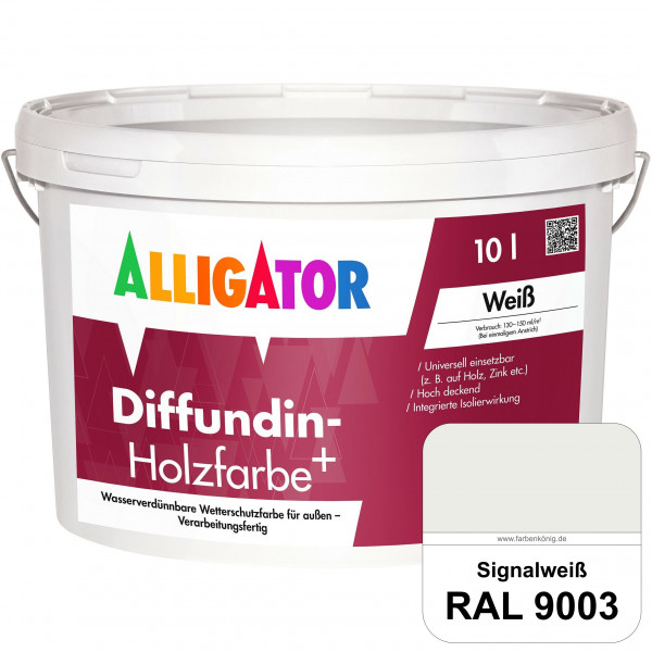 Diffundin-Holzfarbe+ (RAL 9003 Signalweiß)