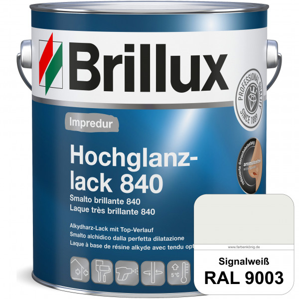 Impredur Hochglanzlack 840 (RAL 9003 Signalweiß) für Holz- und Metallflächen (löselmittelhaltig) inn