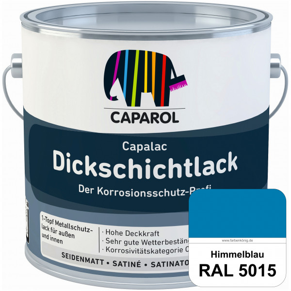 Capalac Dickschichtlack (RAL 5015 Himmelblau) 1-Topf Metallschutzlack (löselmittelhaltig) innen & au