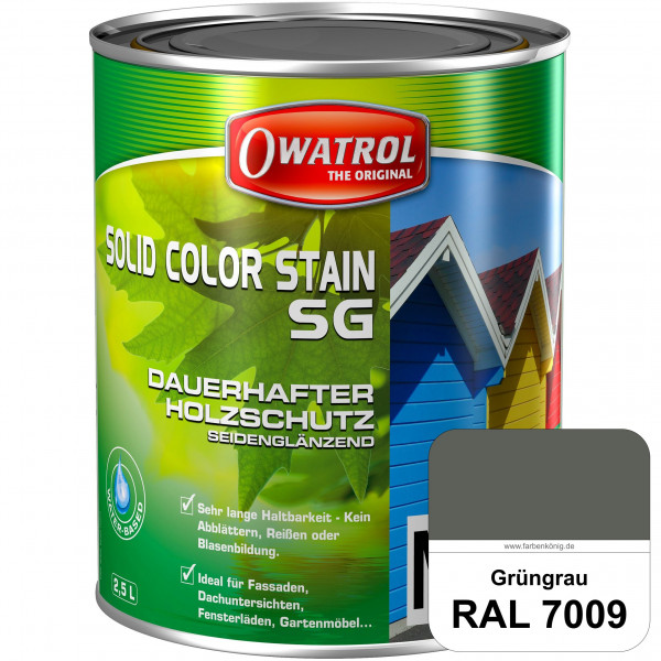 Solid Color Stain SG (RAL 7009 Grüngrau) deckende und seidenglänzende Wetterschutzfarbe außen