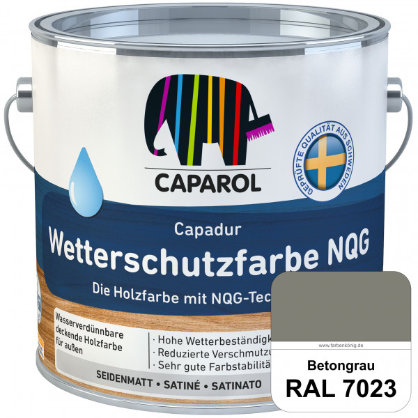 Capadur Wetterschutzfarbe NQG (RAL 7023 Betongrau) Holzfarbe mit NQG-Technologie wasserbasiert für a