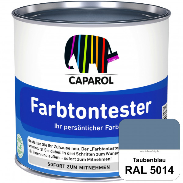 Farbtontester (RAL 5014 Taubenblau) Individuell abgetönte Dispersionsfarbe zum Anlegen von Farbtonmu