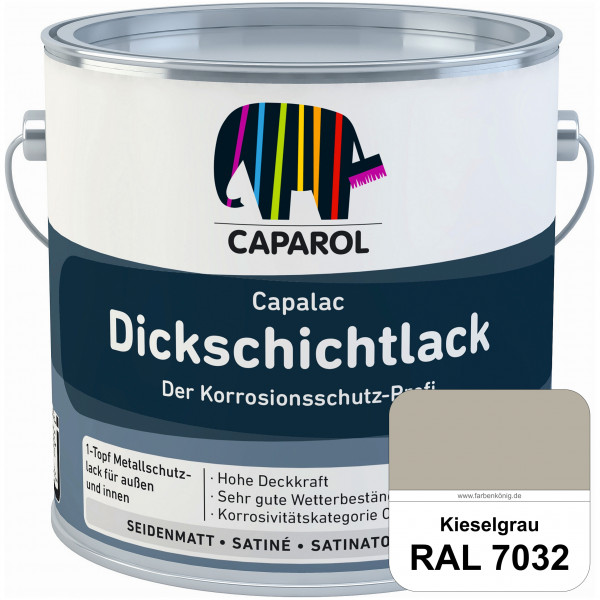 Capalac Dickschichtlack (RAL 7032 Kieselgrau) 1-Topf Metallschutzlack (löselmittelhaltig) innen & au