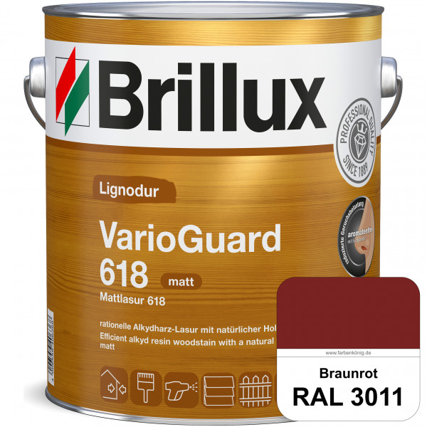 Mattlasur 618 (B-Ware) - 3 Liter (RAL 3011 Braunrot)