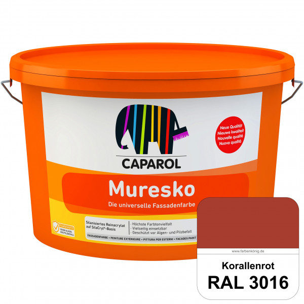 Muresko (RAL 3016 Korallenrot) Silanisierte Reinacrylat-Fassadenfarbe auf SilaCryl®-Basis