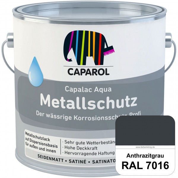 Capalac Aqua Metallschutz (RAL 7016 Anthrazitgrau) wasserbasierter Korrosionsschutz für Stahl & verz