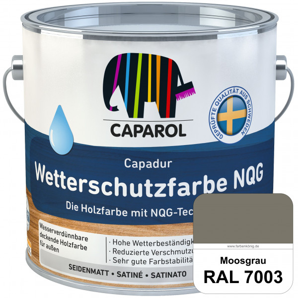 Capadur Wetterschutzfarbe NQG (RAL 7003 Moosgrau) Holzfarbe mit NQG-Technologie wasserbasiert für au