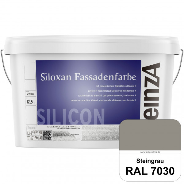 einzA Siloxan Fassadenfarbe (RAL 7030 Steingrau) Siliconvergütete Fassadenfarbe