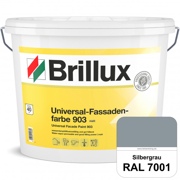 Universal-Fassadenfarbe 903 (RAL 7001 Silbergrau) wetterbeständige, sehr gut füllende & spannungsarm