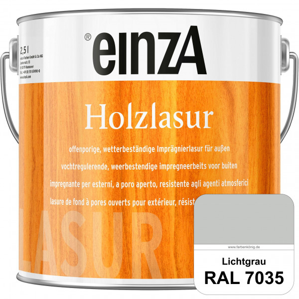 einzA Holzlasur (RAL 7035 Lichtgrau) Offenporige Imprägnierlasur für Außen-Holzbauteile