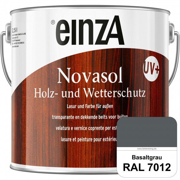 einzA Novasol HW Lasur (RAL 7012 Basaltgrau) Lasierender Wetterschutz für außen