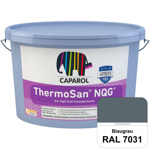 ThermoSan NQG (RAL 7031 Blaugrau) schmutzabweisende Siliconharz Fassadenfarbe mit Algen- und Pilzsch