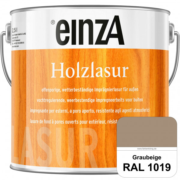 einzA Holzlasur (RAL 1019 Graubeige) Offenporige Imprägnierlasur für Außen-Holzbauteile