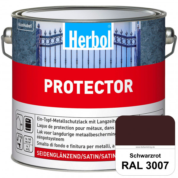 Protector (RAL 3007 Schwarzrot) Seidenglänzende Spezialbeschichtung für Eisen- und NE-Metalle (außen