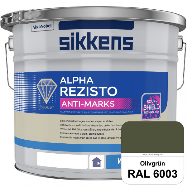 Alpha Rezisto Anti-Marks (RAL 6003 Olivgrün) Extrem widerstandsfähige Innenwandfarbe