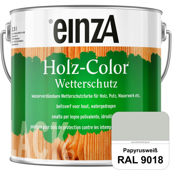 einzA Holz-Color (RAL 9018 Papyrusweiß) Wetterschutzfarbe für außen