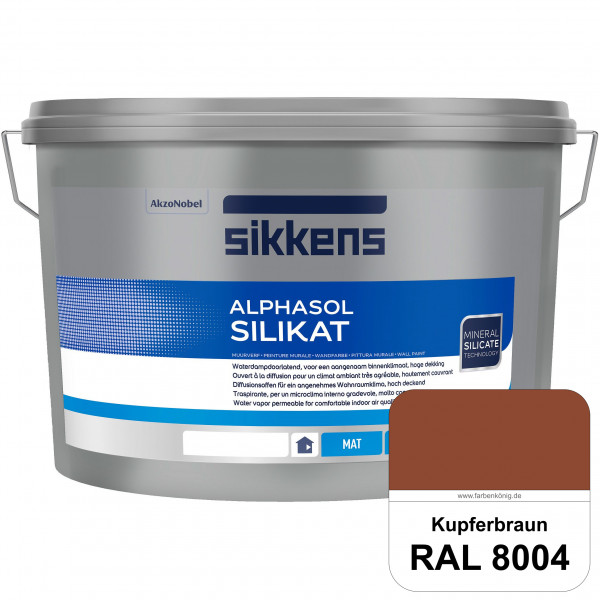 Alphasol Silikat (RAL 8004 Kupferbraun) Extrem matte Premium Wandfarbe auf SOL-Silikatbasis