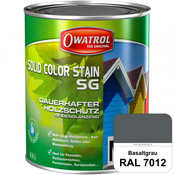 Solid Color Stain SG (RAL 7012 Basaltgrau) deckende und seidenglänzende Wetterschutzfarbe außen