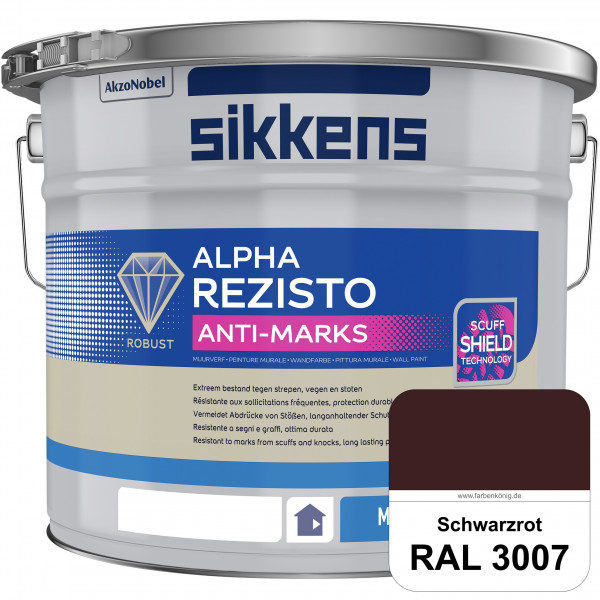 Alpha Rezisto Anti-Marks (RAL 3007 Schwarzrot) Extrem widerstandsfähige Innenwandfarbe