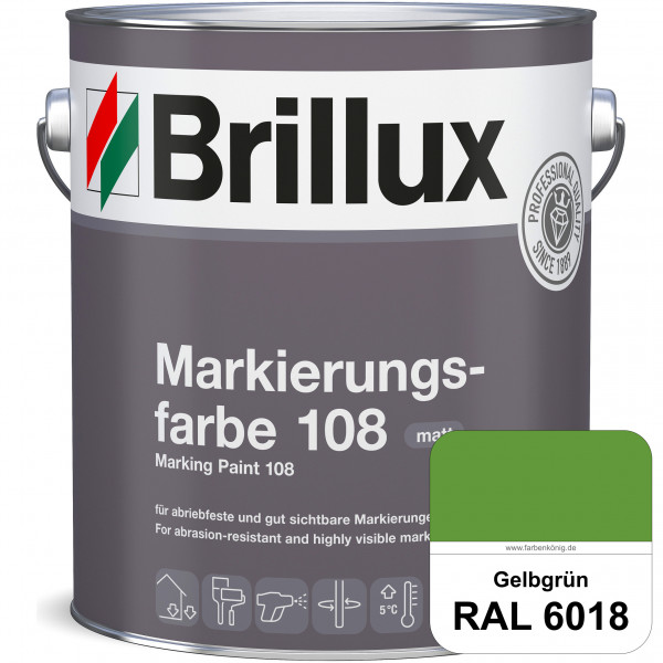 Markierungsfarbe 108 (RAL 6018 Gelbgrün) Markierungsfarbe für Asphalt, Betonböden, Zementestrichen