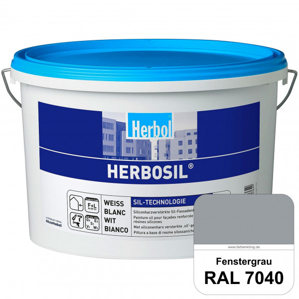 Herbosil (RAL 7040 Fenstergrau) streiflichtunempfindliche siliconharzverstärkte Fassadenfarbe