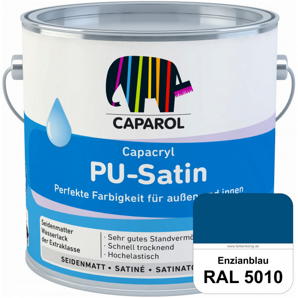 Capacryl PU-Satin (RAL 5010 Enzianblau) hochwertige Zwischen-/ Schluss­lackierungen für grundierte H