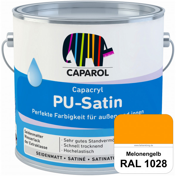 Capacryl PU-Satin (RAL 1028 Melonengelb) hochwertige Zwischen-/ Schluss­lackierungen für grundierte