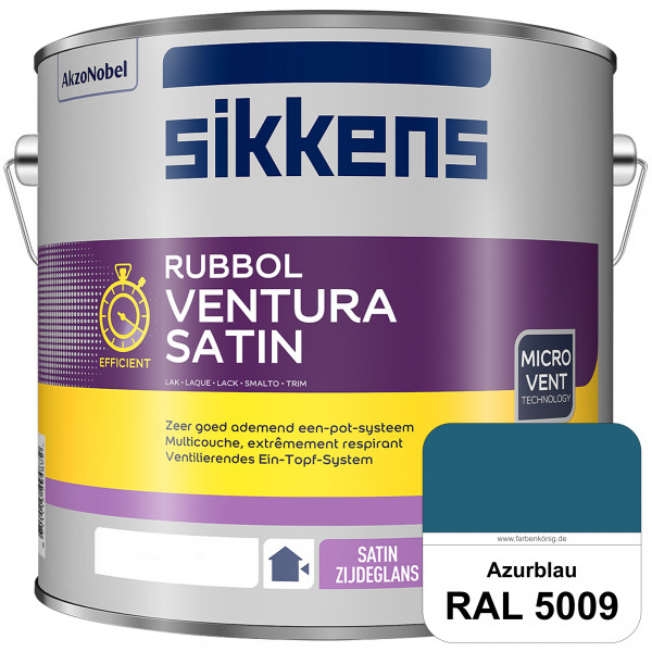 Rubbol Ventura Satin (RAL 5009 Azurblau) Seidenglanzlack (lösemittelhaltig) Fenster & Türen außen