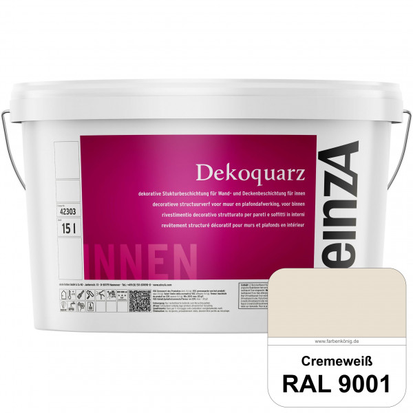 einzA Dekoquarz (RAL 9001 Cremeweiß) Dekorative Strukturbeschichtung für Wand und Decke