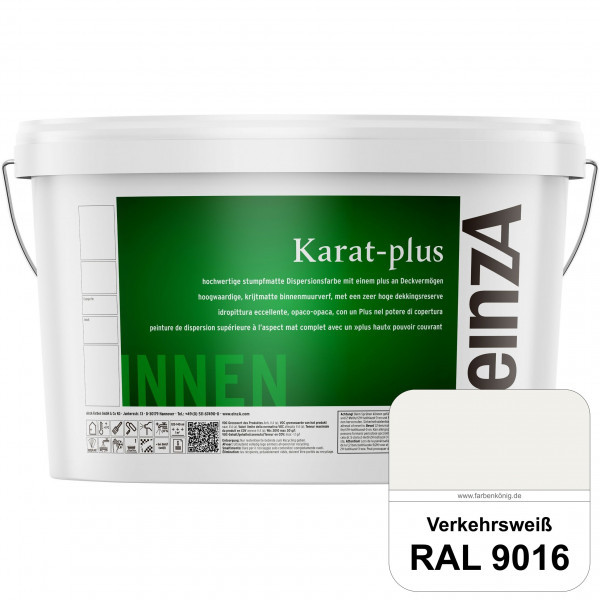 einzA Karat-plus (RAL 9016 Verkehrsweiß) Innenwandfarbe mit herausragenden Produkteigenschaften