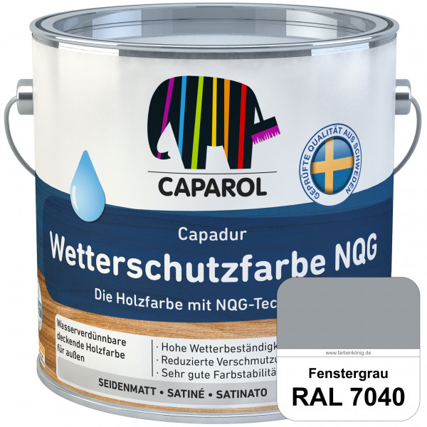 Capadur Wetterschutzfarbe NQG (RAL 7040 Fenstergrau) Holzfarbe mit NQG-Technologie wasserbasiert für