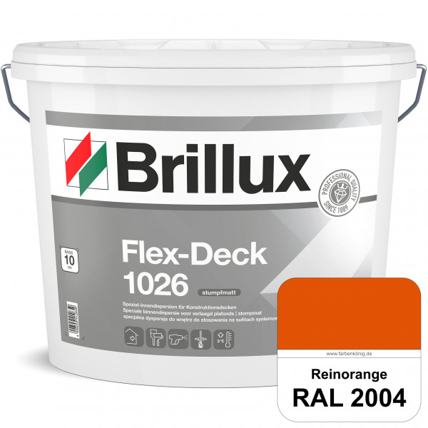 Flex-Deck ELF 1026 (RAL 2004 Reinorange) Hochwertige Innendispersion für Decken mit Installationen &