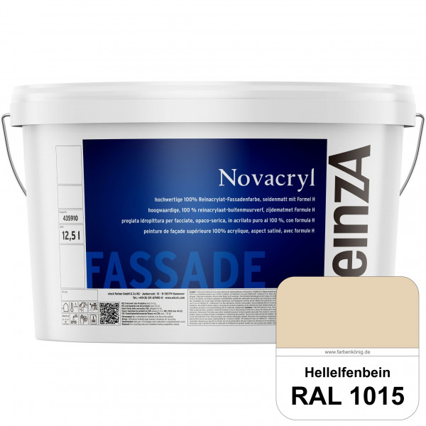 einzA Novacryl (RAL 1015 Hellelfenbein) Reinacrylat-Fassadenfarbe, seidenmatt