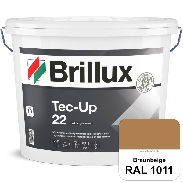 Tec-Up 22 (RAL 1011 Braunbeige) Höchst wetterbeständige Dachfarbe auf Reinacrylat-Basis