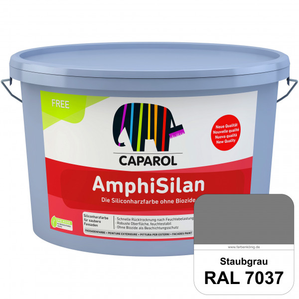 AmphiSilan FREE (RAL 7037 Staubgrau) Mineralmatte Fassadenfarbe in spezieller Siliconharz-Bindemitte