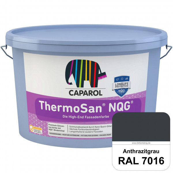 ThermoSan NQG (RAL 7016 Anthrazitgrau) schmutzabweisende Siliconharz Fassadenfarbe mit Algen- und Pi