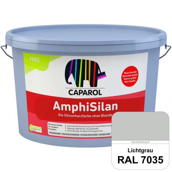 AmphiSilan FREE (RAL 7035 Lichtgrau) Mineralmatte Fassadenfarbe in spezieller Siliconharz-Bindemitte