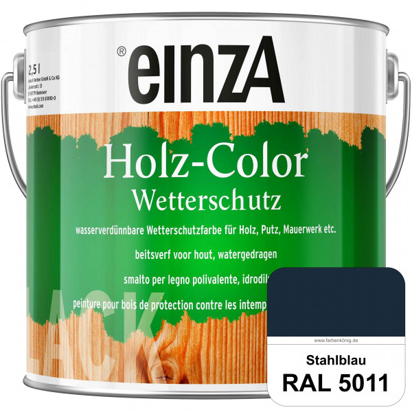 einzA Holz-Color (RAL 5011 Stahlblau) Wetterschutzfarbe für außen