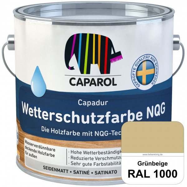 Capadur Wetterschutzfarbe NQG (RAL 1000 Grünbeige) Holzfarbe mit NQG-Technologie wasserbasiert für a