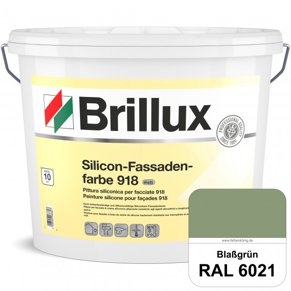 Silicon-Fassadenfarbe 918 (RAL 6021 Blassgrün) matt, hoch wetterbeständig und wasserabweisend