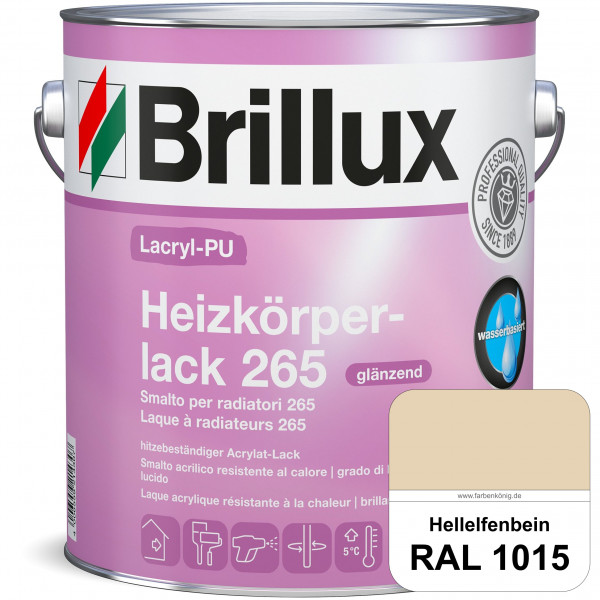 Lacryl-PU Heizkörperlack 265 (RAL 1015 Hellelfenbein) vergilbungsresistenter & wasserbasierter Heizk