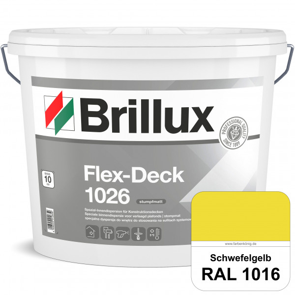 Flex-Deck ELF 1026 (RAL 1016 Schwefelgelb) Hochwertige Innendispersion für Decken mit Installationen